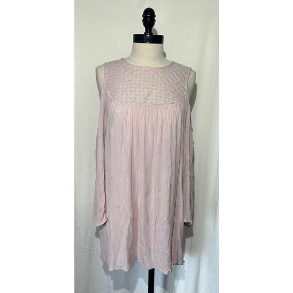 KNOX ROSE Dusty Pink Rayon Cold Shoulder Blouse Top Womens S - Picture 3 of 9